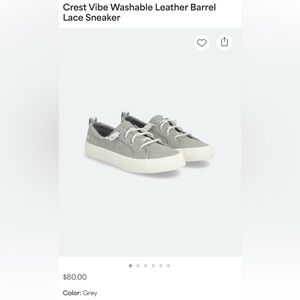 Sperry Crest Vibe Gray Leather Sneakers